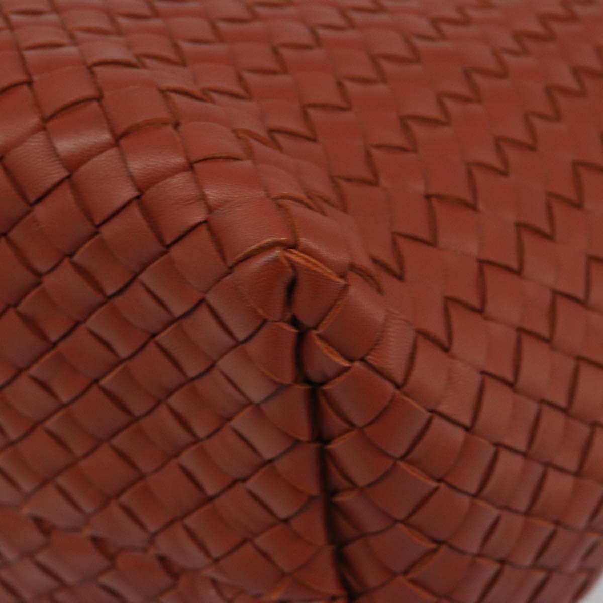 BOTTEGA VENETA INTRECCIATO Cabas MM Tote Bag Leather Brown 115664 Auth am11943SM