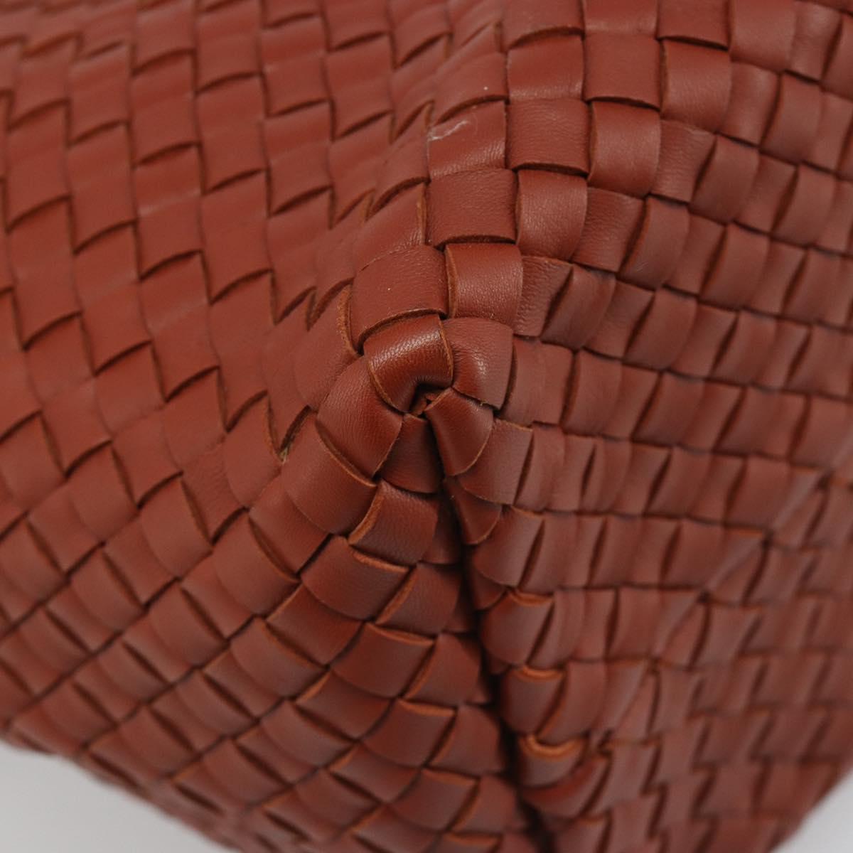 BOTTEGA VENETA INTRECCIATO Cabas MM Tote Bag Leather Brown 115664 Auth am11943SM