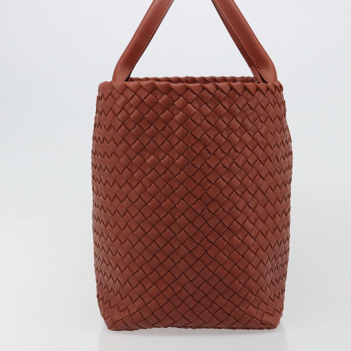 BOTTEGA VENETA INTRECCIATO Cabas MM Tote Bag Leather Brown 115664 Auth am11943SM