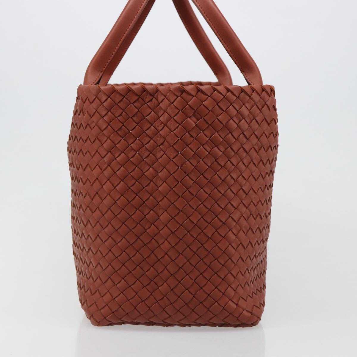 BOTTEGA VENETA INTRECCIATO Cabas MM Tote Bag Leather Brown 115664 Auth am11943SM