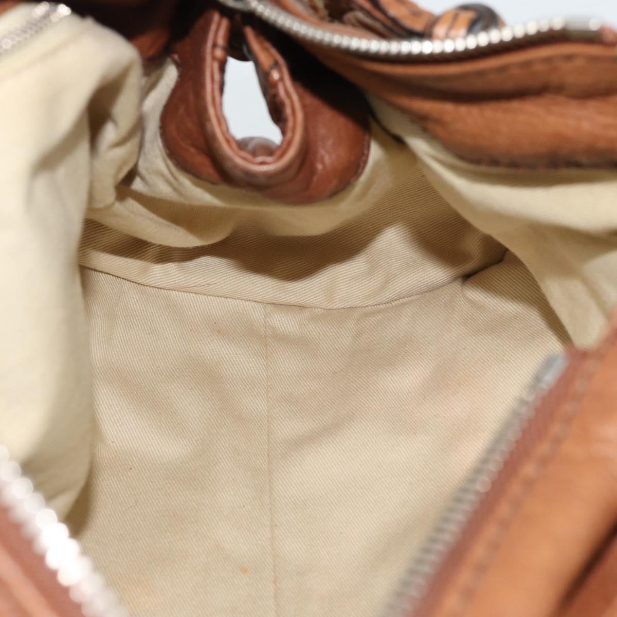 Chloe Paddington Hand Bag Leather Brown Gold Silver Auth am11945V