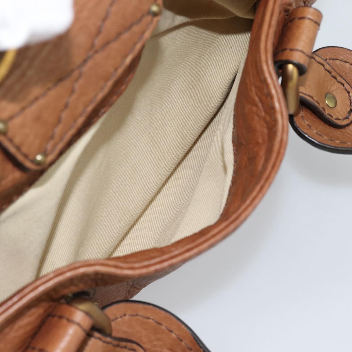 Chloe Paddington Hand Bag Leather Brown Gold Silver Auth am11945V