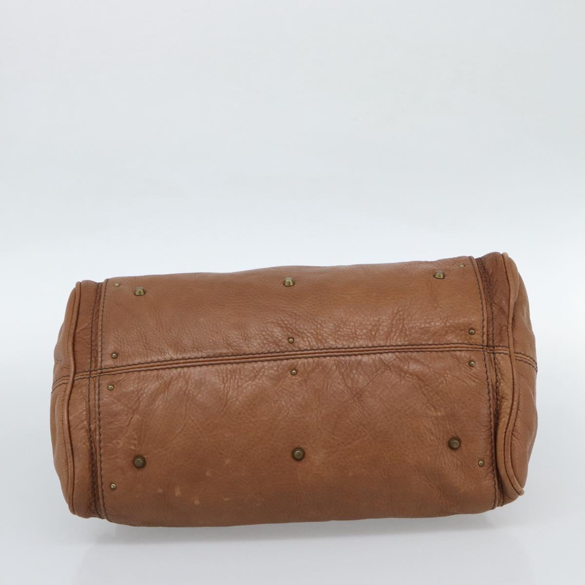 Chloe Paddington Hand Bag Leather Brown Gold Silver Auth am11945V