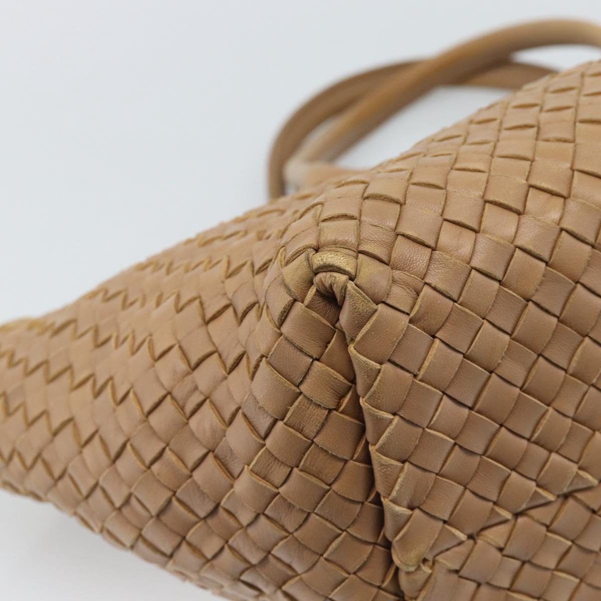 BOTTEGA VENETA INTRECCIATO Cabas MM Tote Bag Leather Beige 115664 Auth am11951V