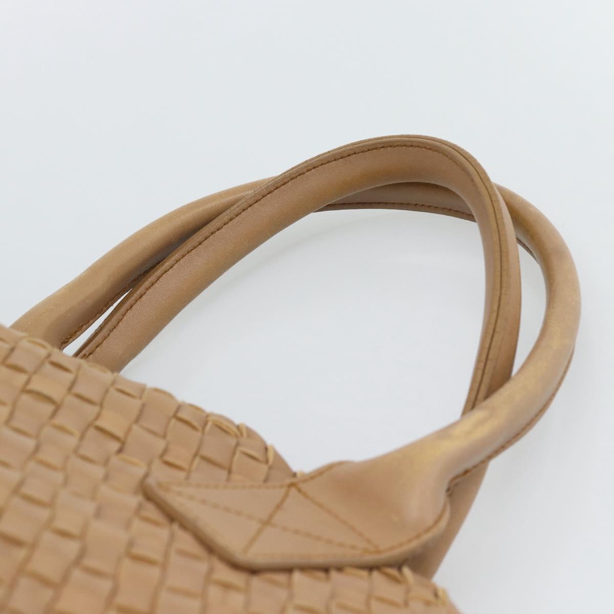 BOTTEGA VENETA INTRECCIATO Cabas MM Tote Bag Leather Beige 115664 Auth am11951V