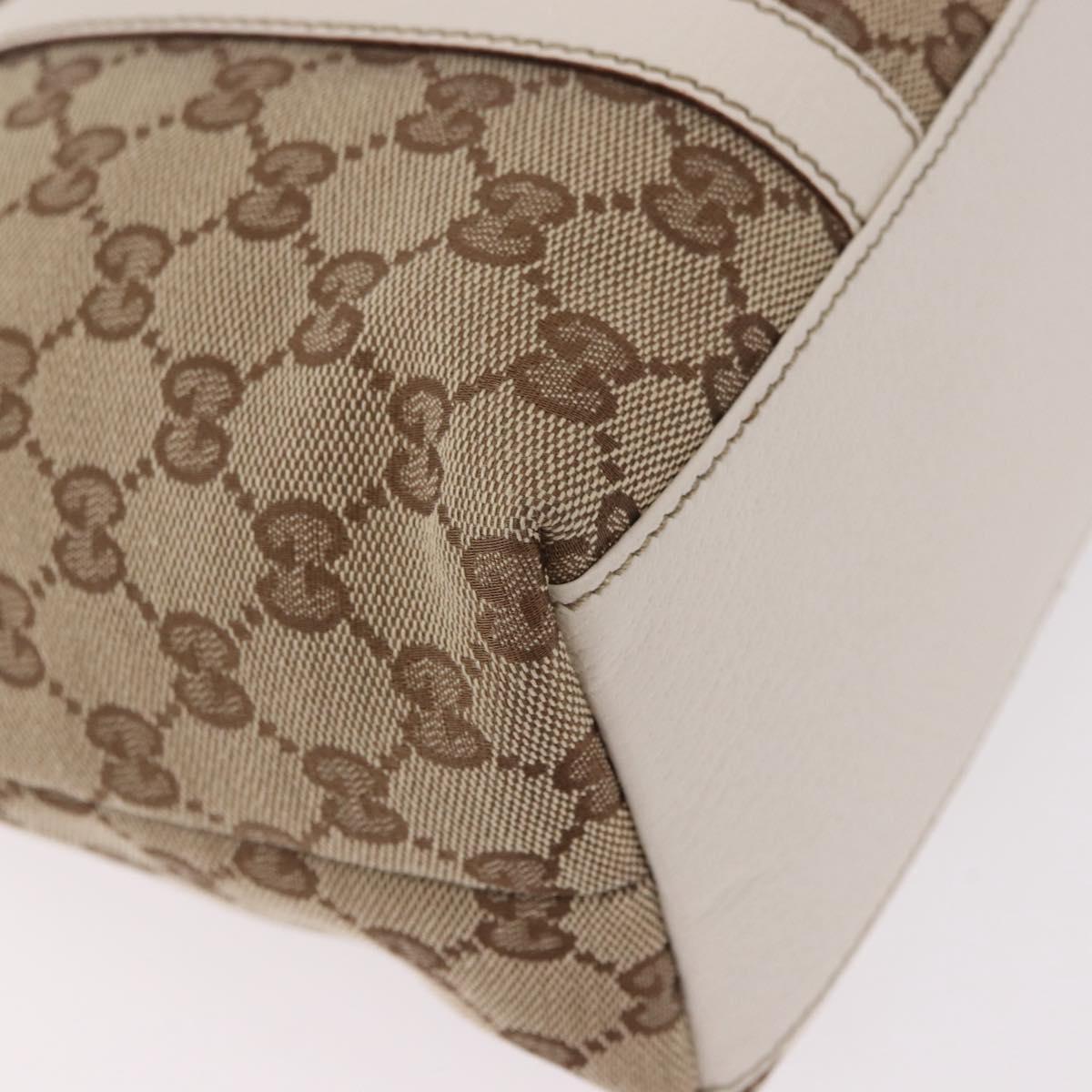 GUCCI GG Canvas Tote Bag Beige Gold 153008 Auth am11952V
