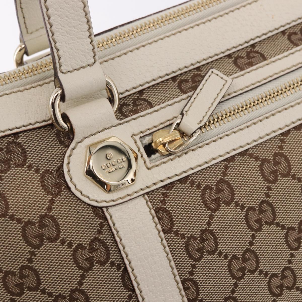 GUCCI GG Canvas Tote Bag Beige Gold 153008 Auth am11952V