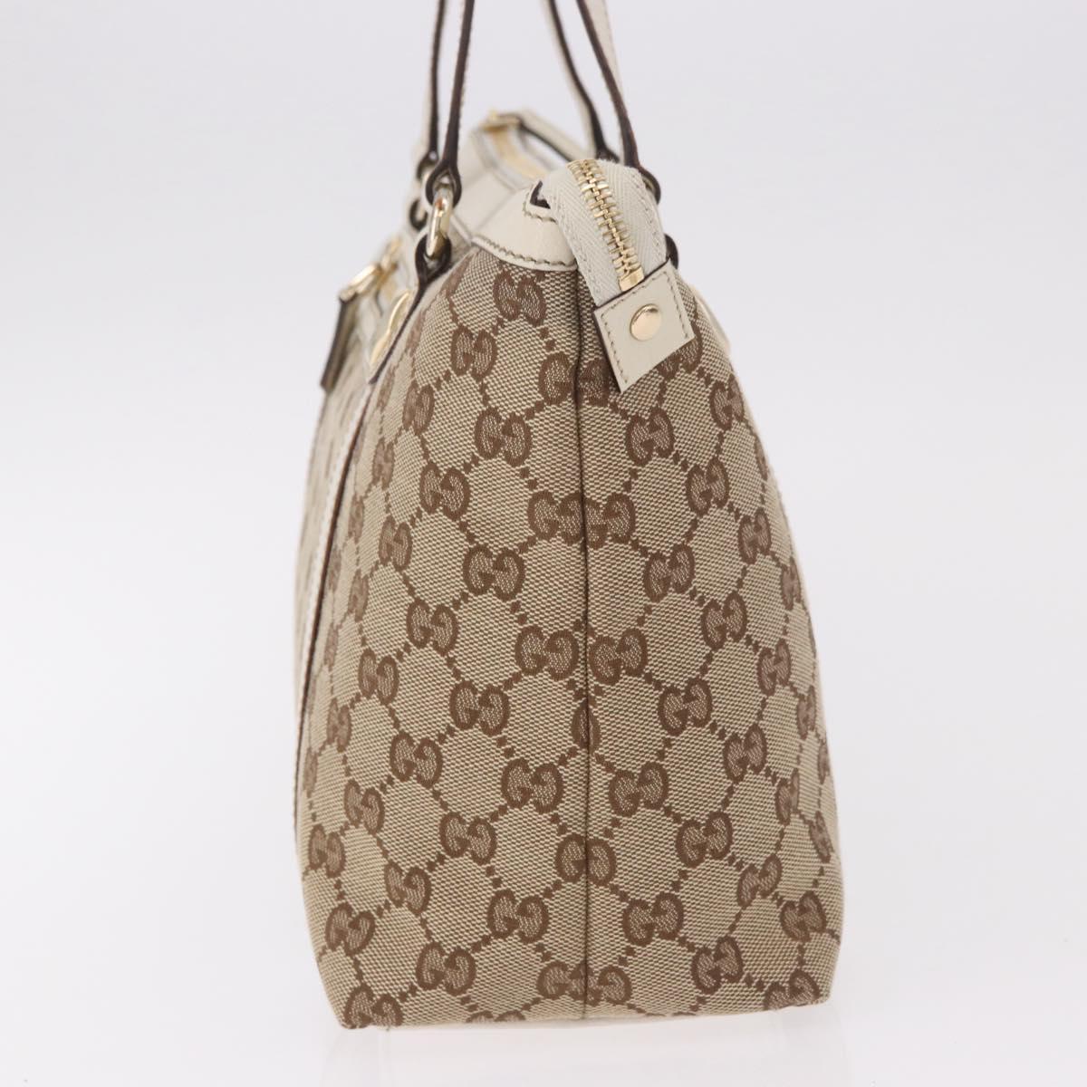 GUCCI GG Canvas Tote Bag Beige Gold 153008 Auth am11952V