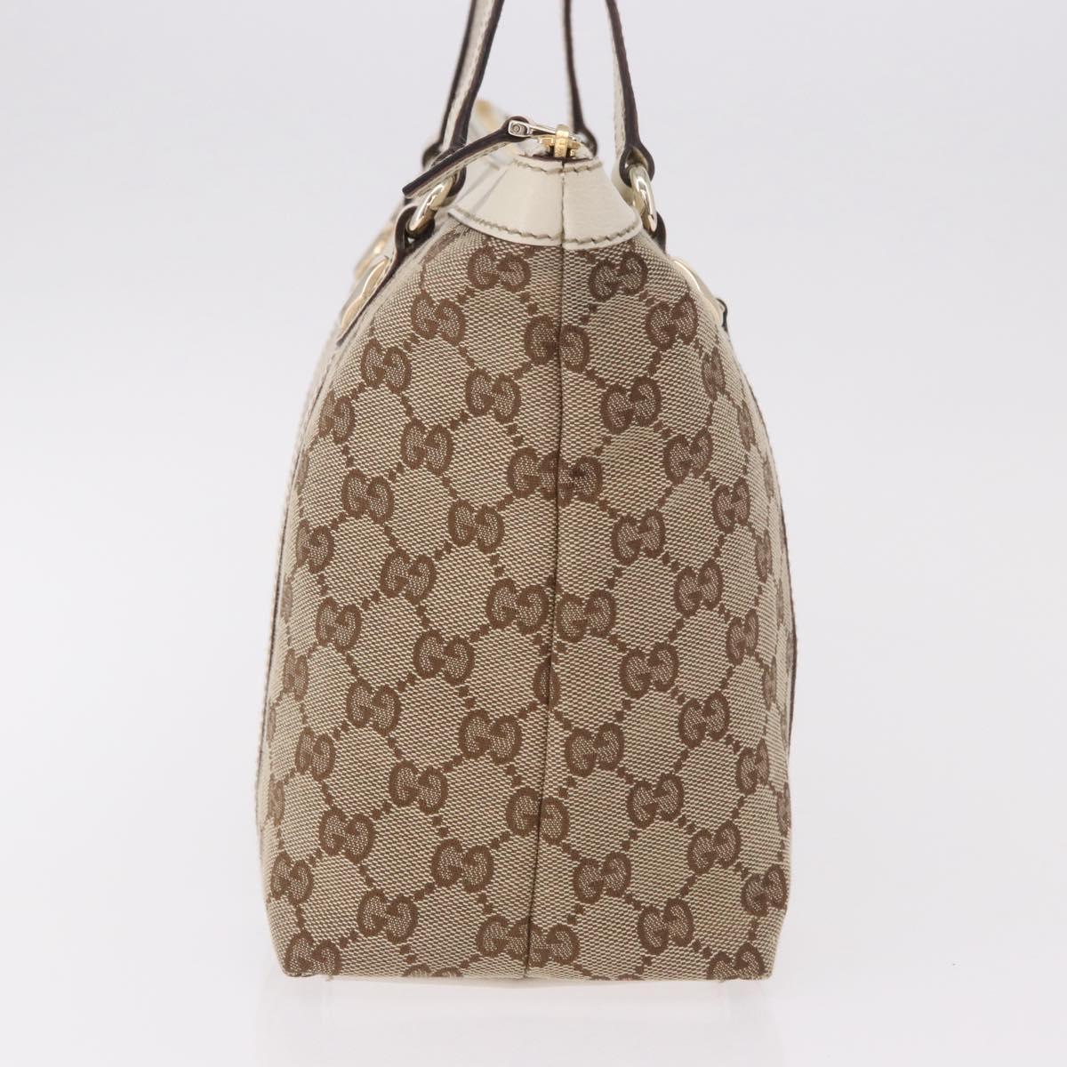 GUCCI GG Canvas Tote Bag Beige Gold 153008 Auth am11952V