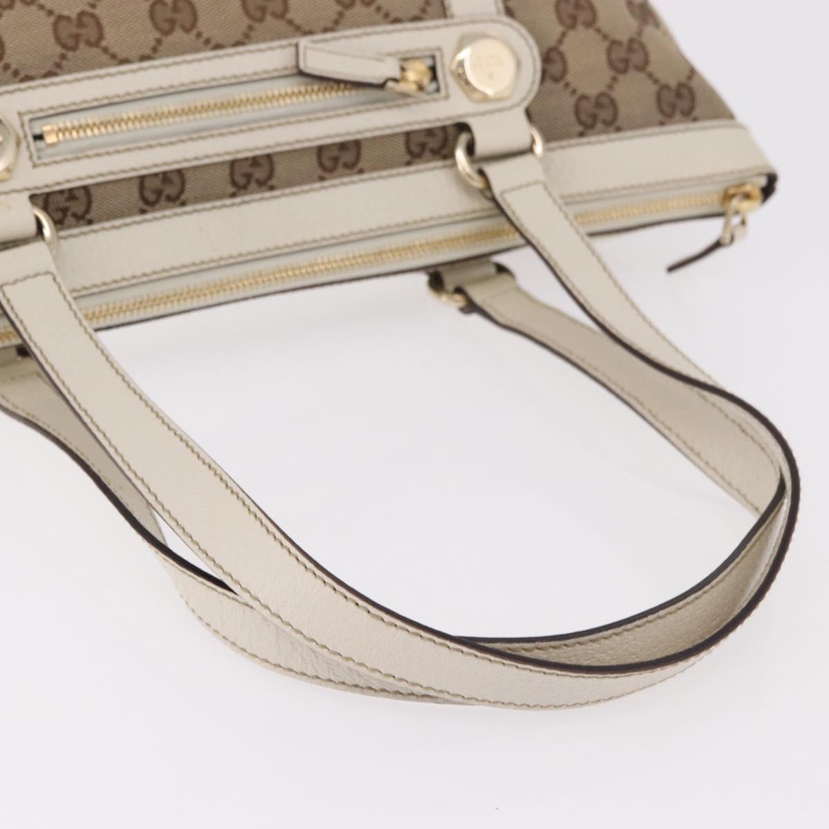 GUCCI GG Canvas Tote Bag Beige Gold 153008 Auth am11952V