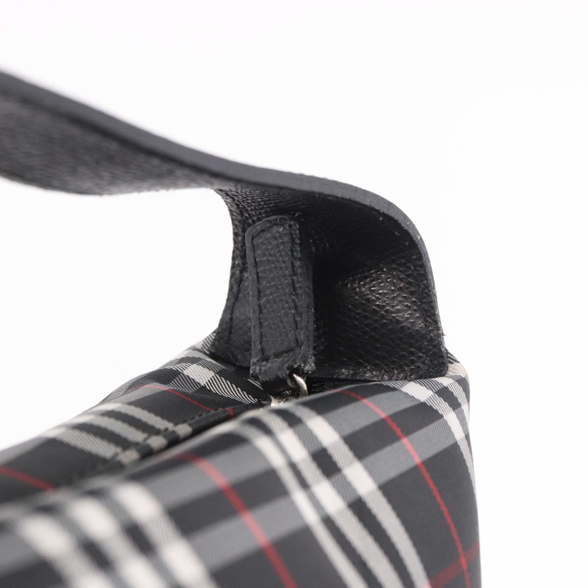 BURBERRY Hand Pouch Nylon Black Silver Auth am11953V