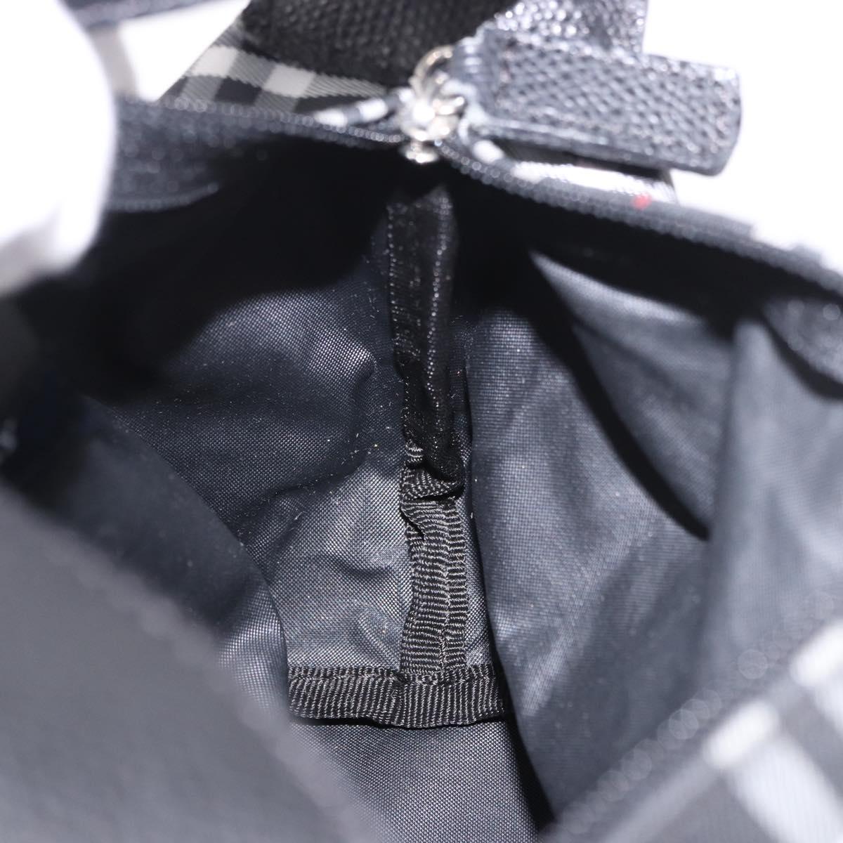 BURBERRY Hand Pouch Nylon Black Silver Auth am11953V