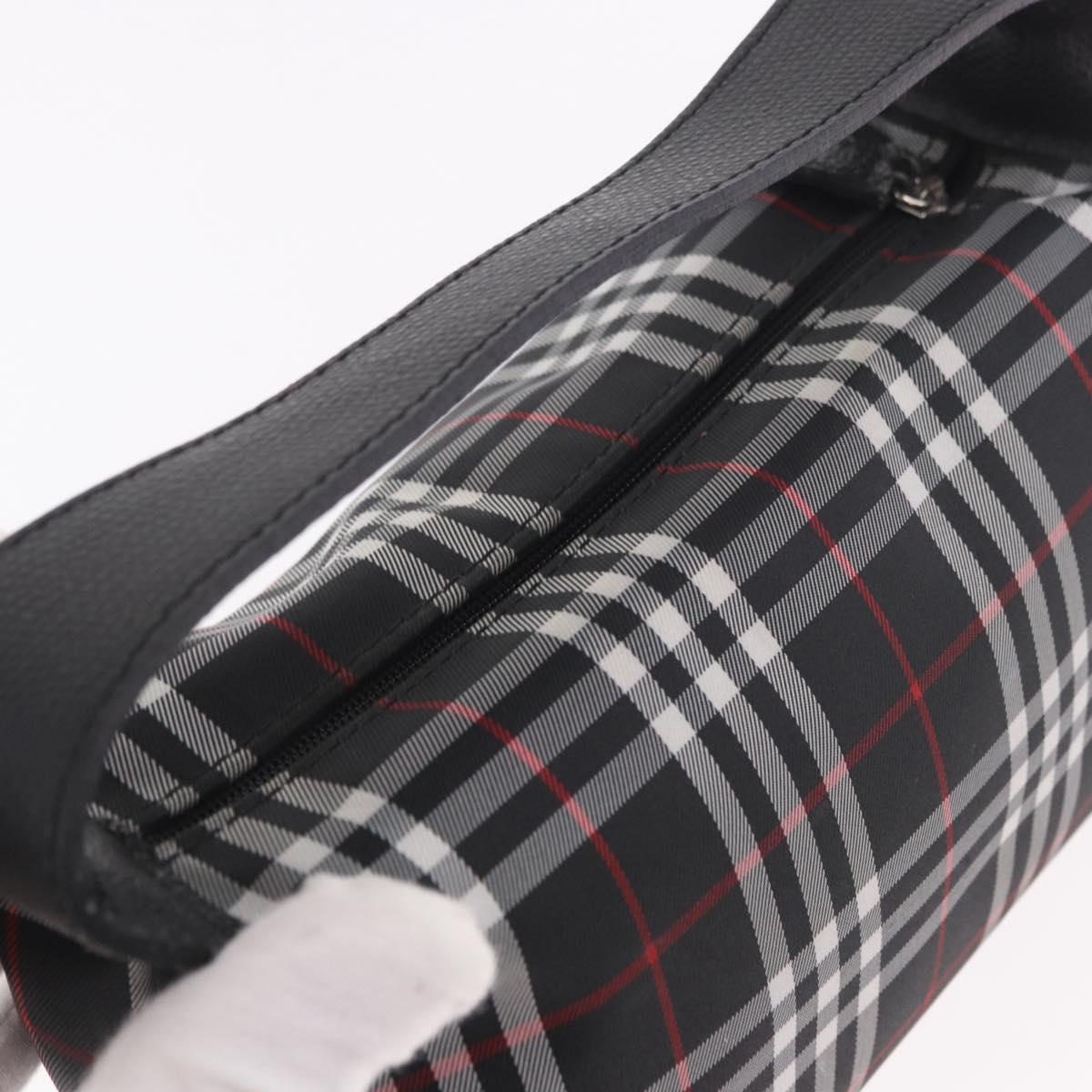 BURBERRY Hand Pouch Nylon Black Silver Auth am11953V