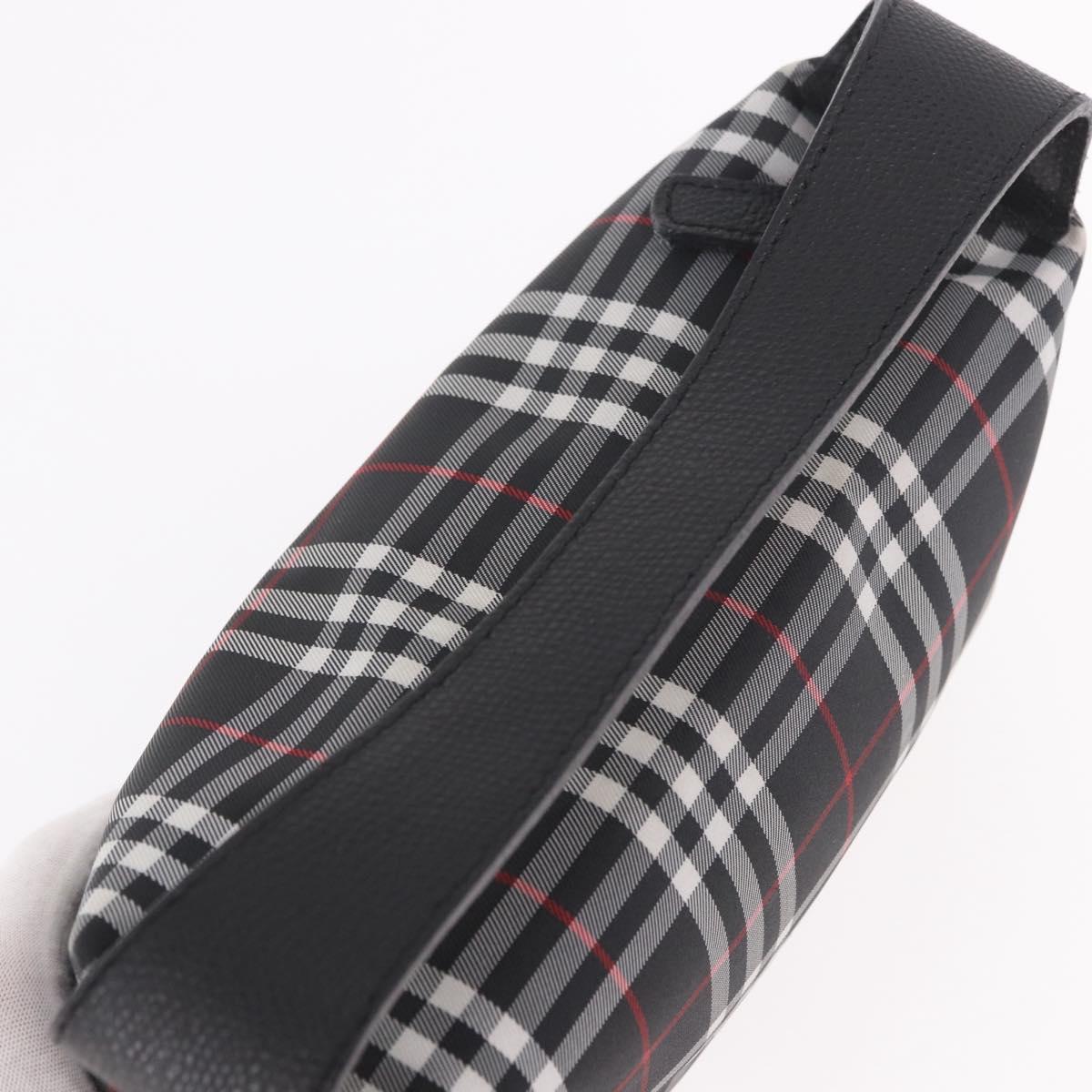 BURBERRY Hand Pouch Nylon Black Silver Auth am11953V