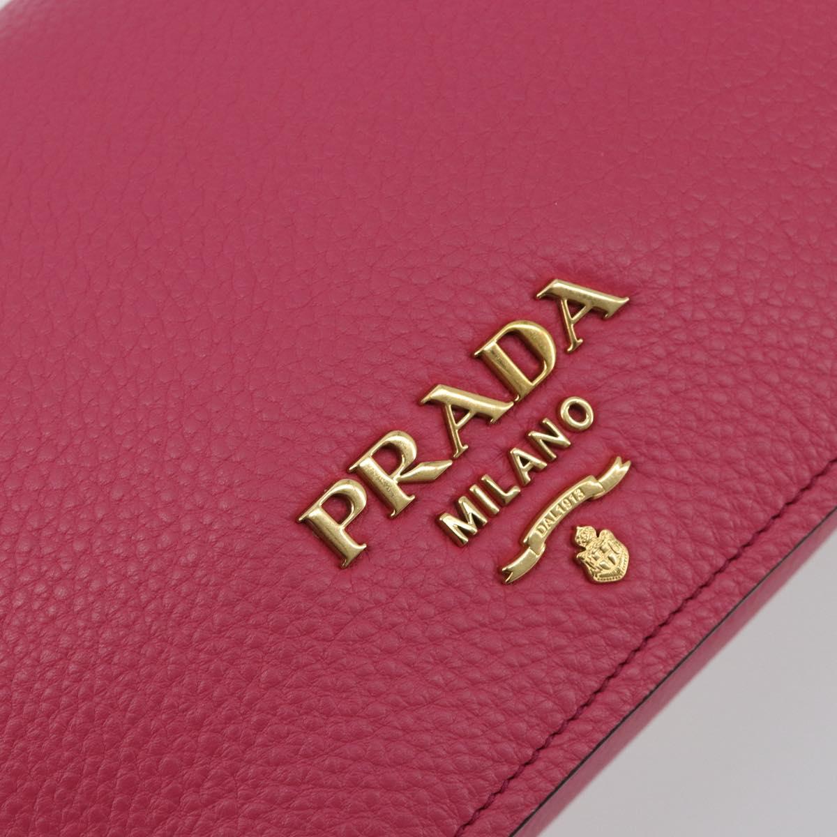PRADA Shoulder Bag Safiano leather Pink Gold 1BD163 Auth am11957M