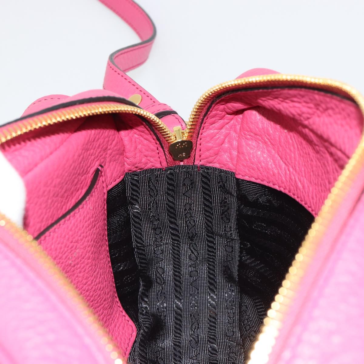 PRADA Shoulder Bag Safiano leather Pink Gold 1BD163 Auth am11957M