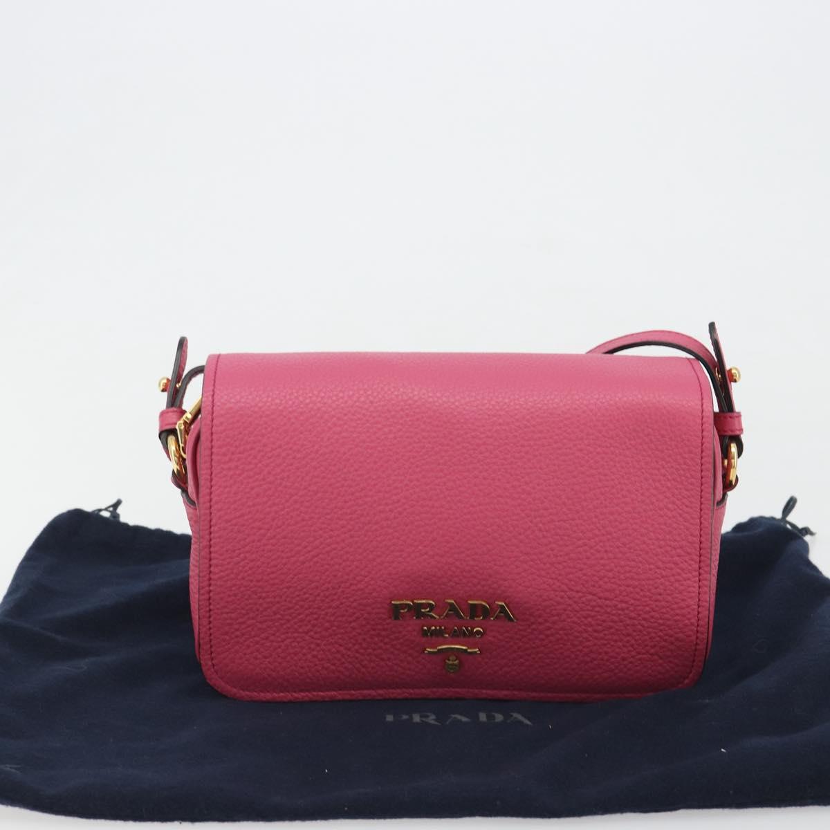 PRADA Shoulder Bag Safiano leather Pink Gold 1BD163 Auth am11957M