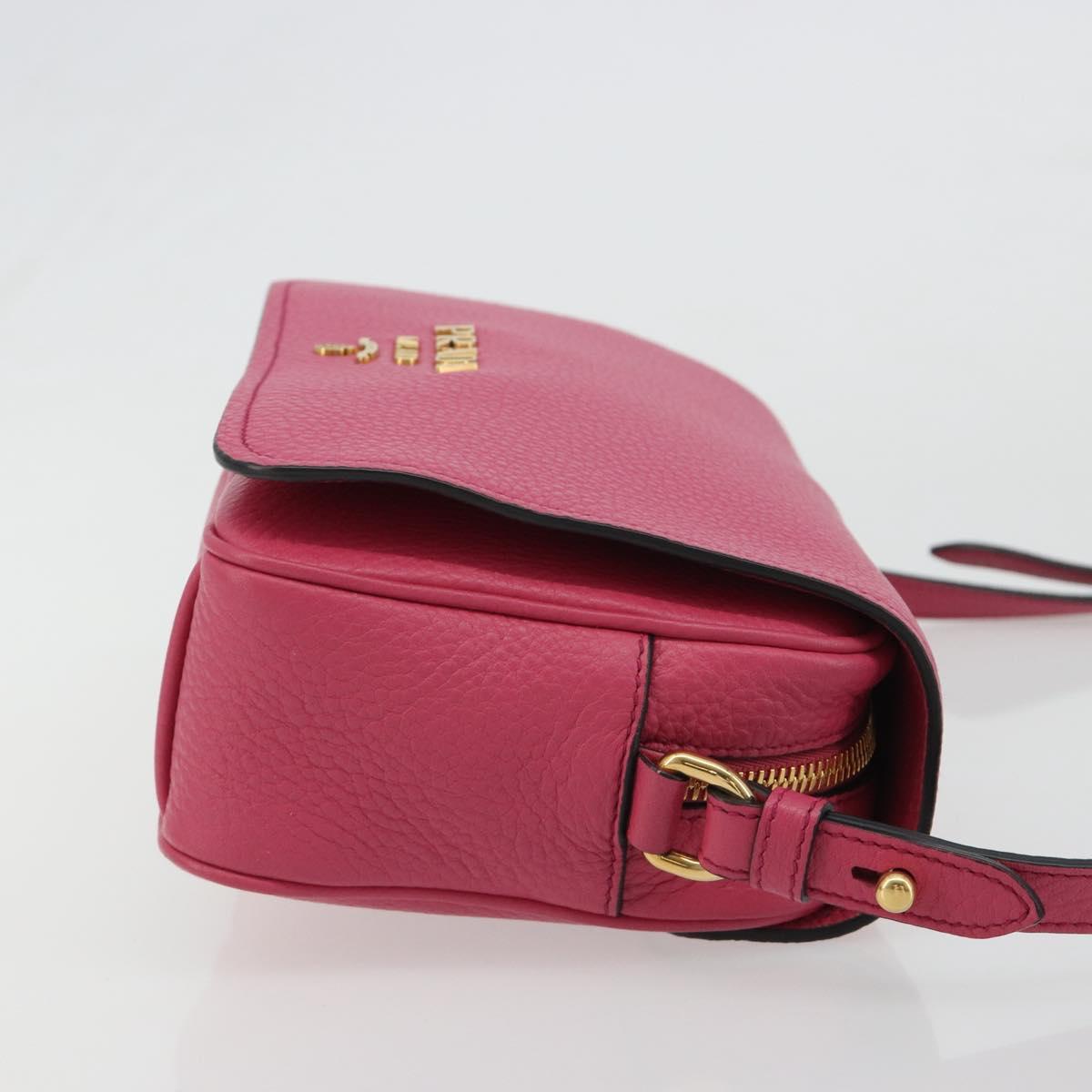 PRADA Shoulder Bag Safiano leather Pink Gold 1BD163 Auth am11957M