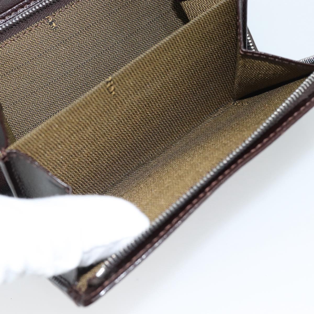 FENDI Zucca Canvas Bifold Wallet Black Brown Auth am11958V