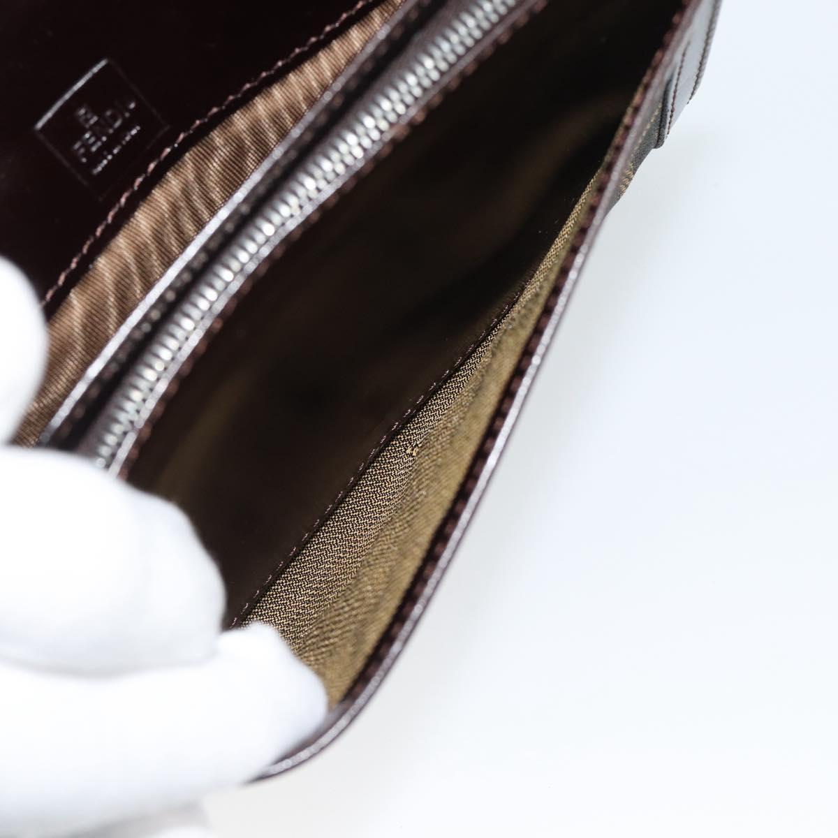 FENDI Zucca Canvas Bifold Wallet Black Brown Auth am11958V