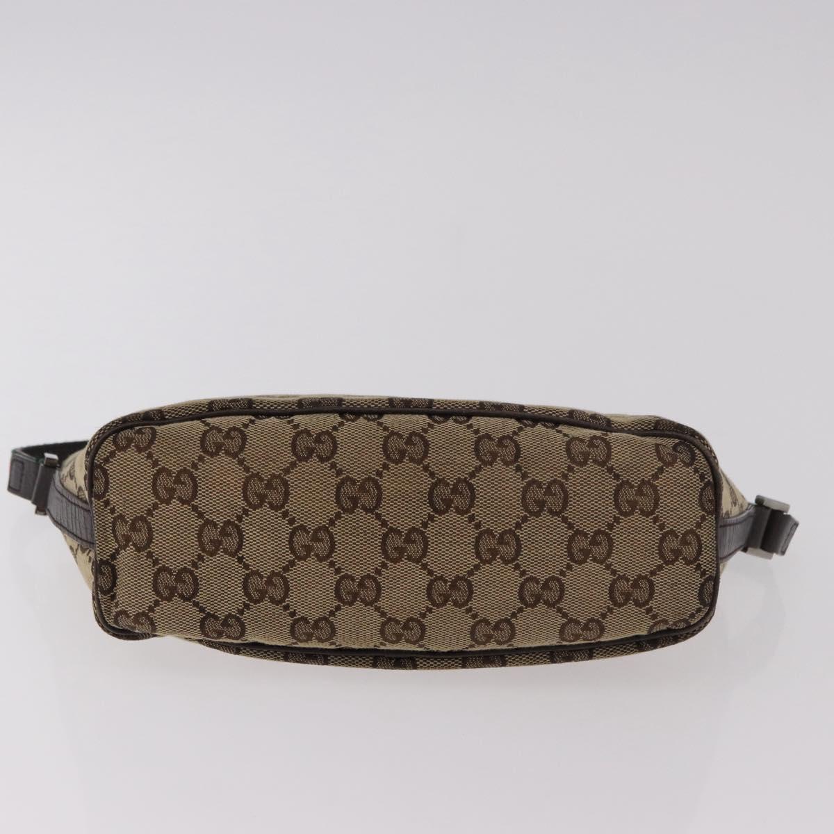 GUCCI GG Canvas Accessories Sherry Line Bag Beige Silver 141809 Auth am11962A