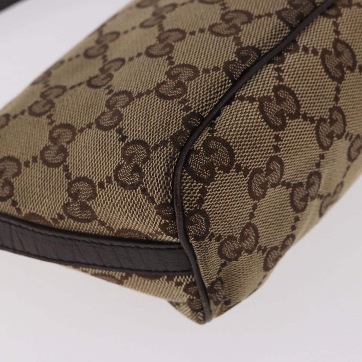 GUCCI GG Canvas Accessories Sherry Line Bag Beige Silver 141809 Auth am11962A