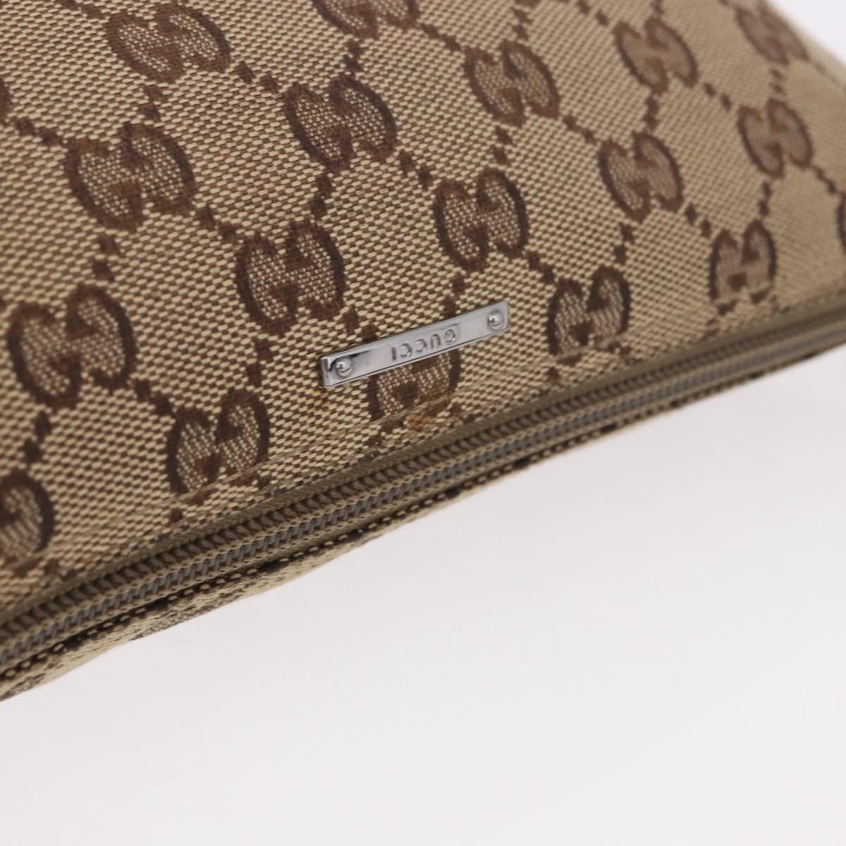 GUCCI GG Canvas Accessories Sherry Line Bag Beige Silver 141809 Auth am11962A