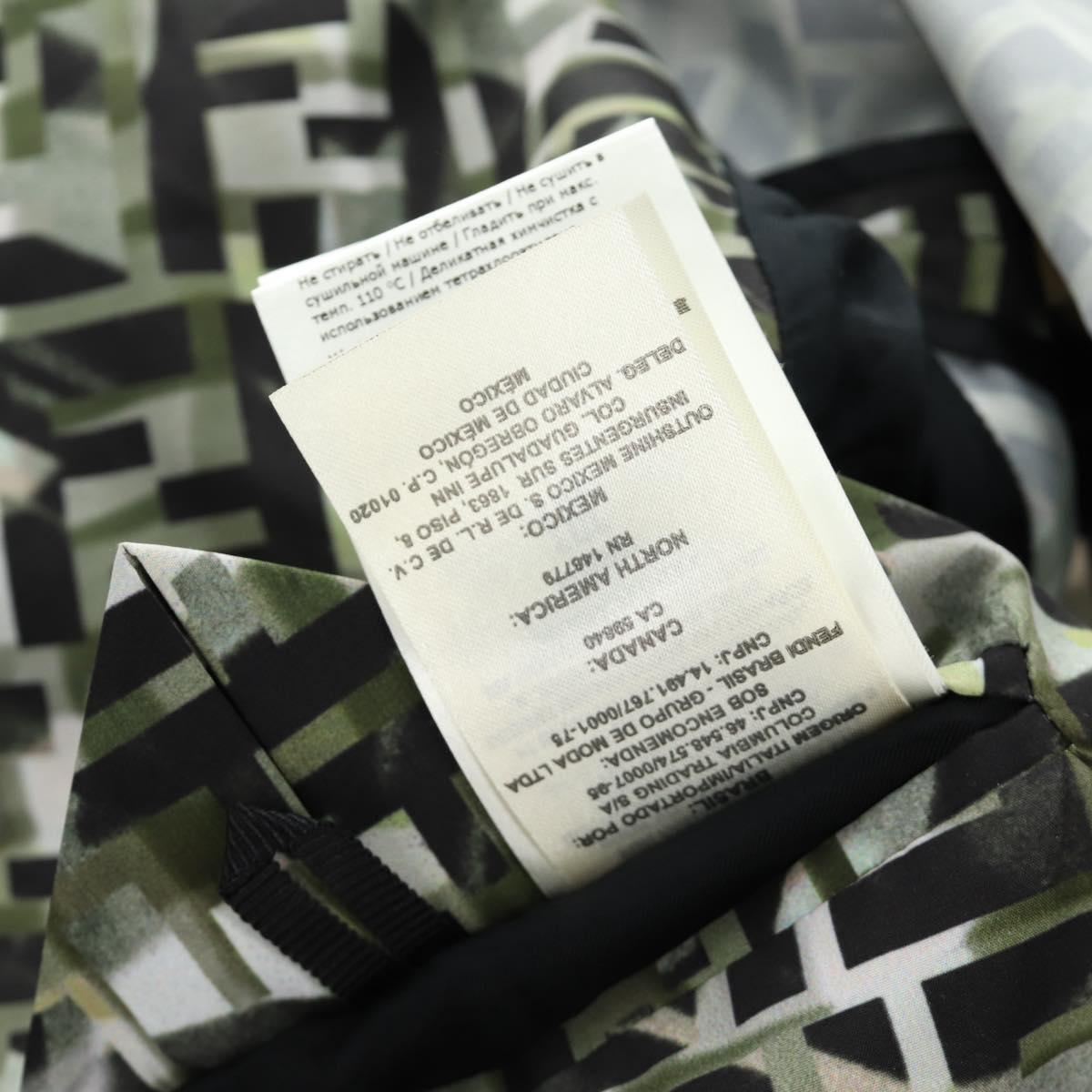 FENDI Tailored Jacket Zucca Canvas polyester 44 Green Black Auth am11963V