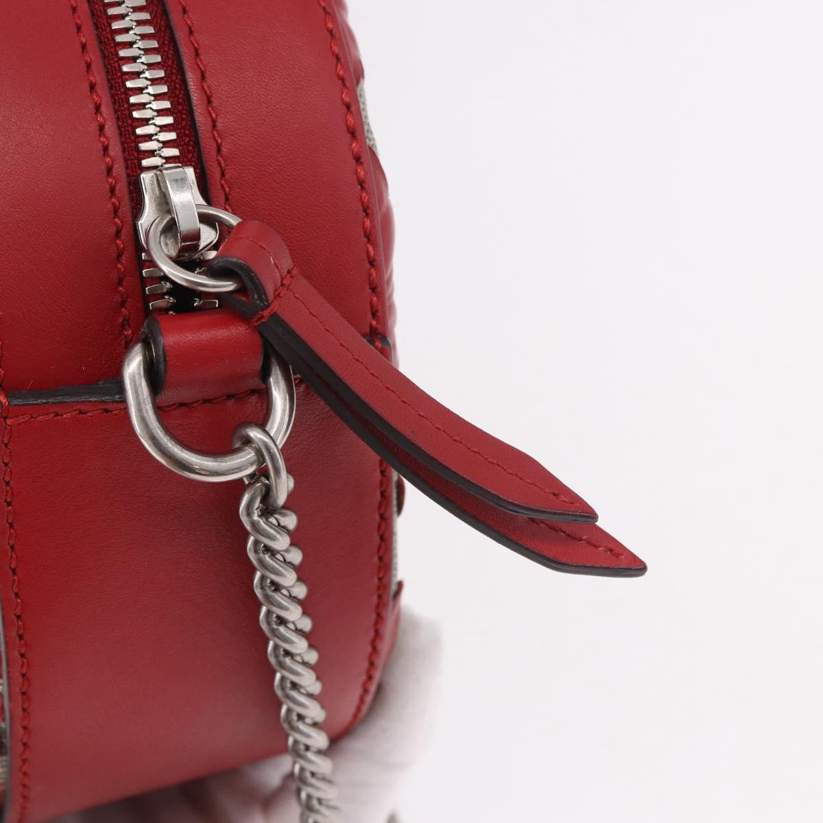 GUCCI GG Supreme Chain Shoulder Bag PVC Red Silver 409535 Auth am11964V