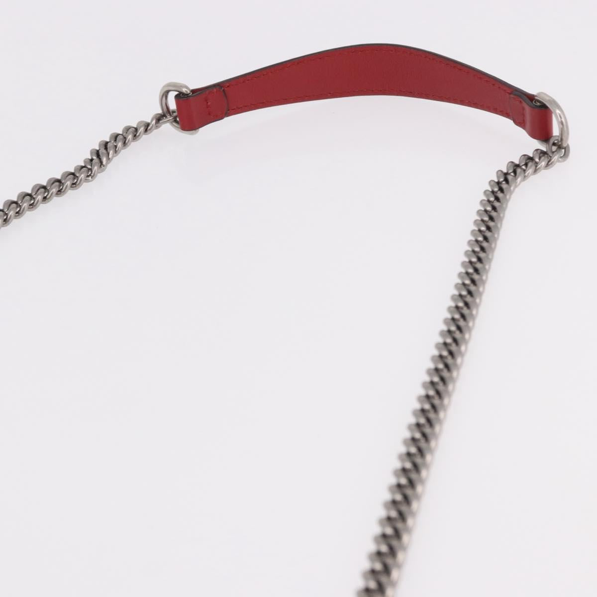 GUCCI GG Supreme Chain Shoulder Bag PVC Red Silver 409535 Auth am11964V