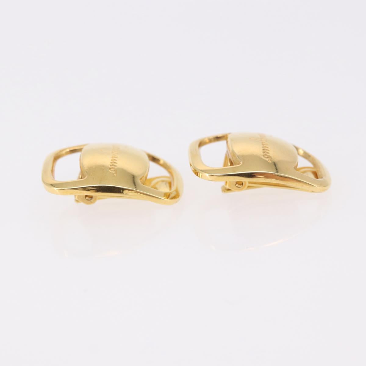 Salvatore Ferragamo Vala Earring Metal Gold Auth am11968V