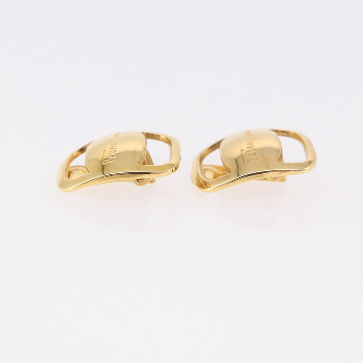 Salvatore Ferragamo Vala Earring Metal Gold Auth am11968V
