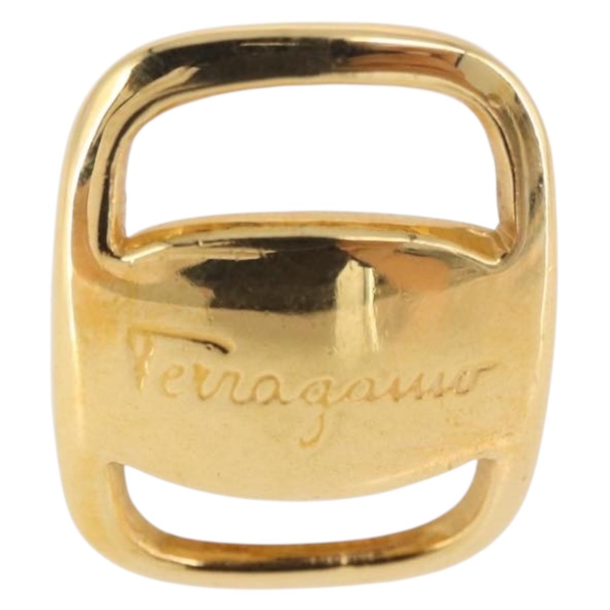 Salvatore Ferragamo Vala Earring Metal Gold Auth am11968V