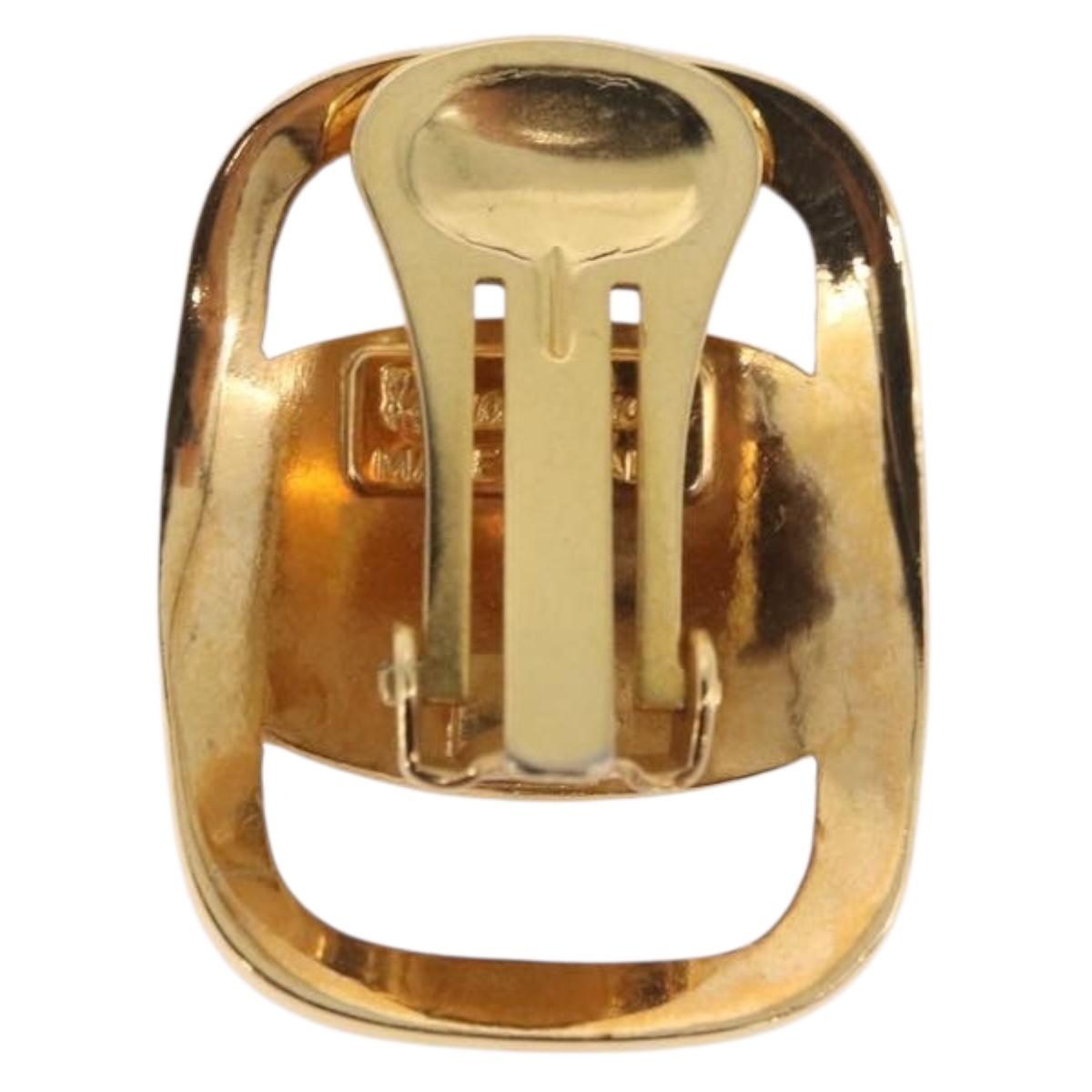 Salvatore Ferragamo Vala Earring Metal Gold Auth am11968V