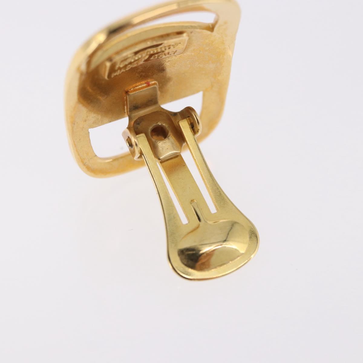 Salvatore Ferragamo Vala Earring Metal Gold Auth am11968V