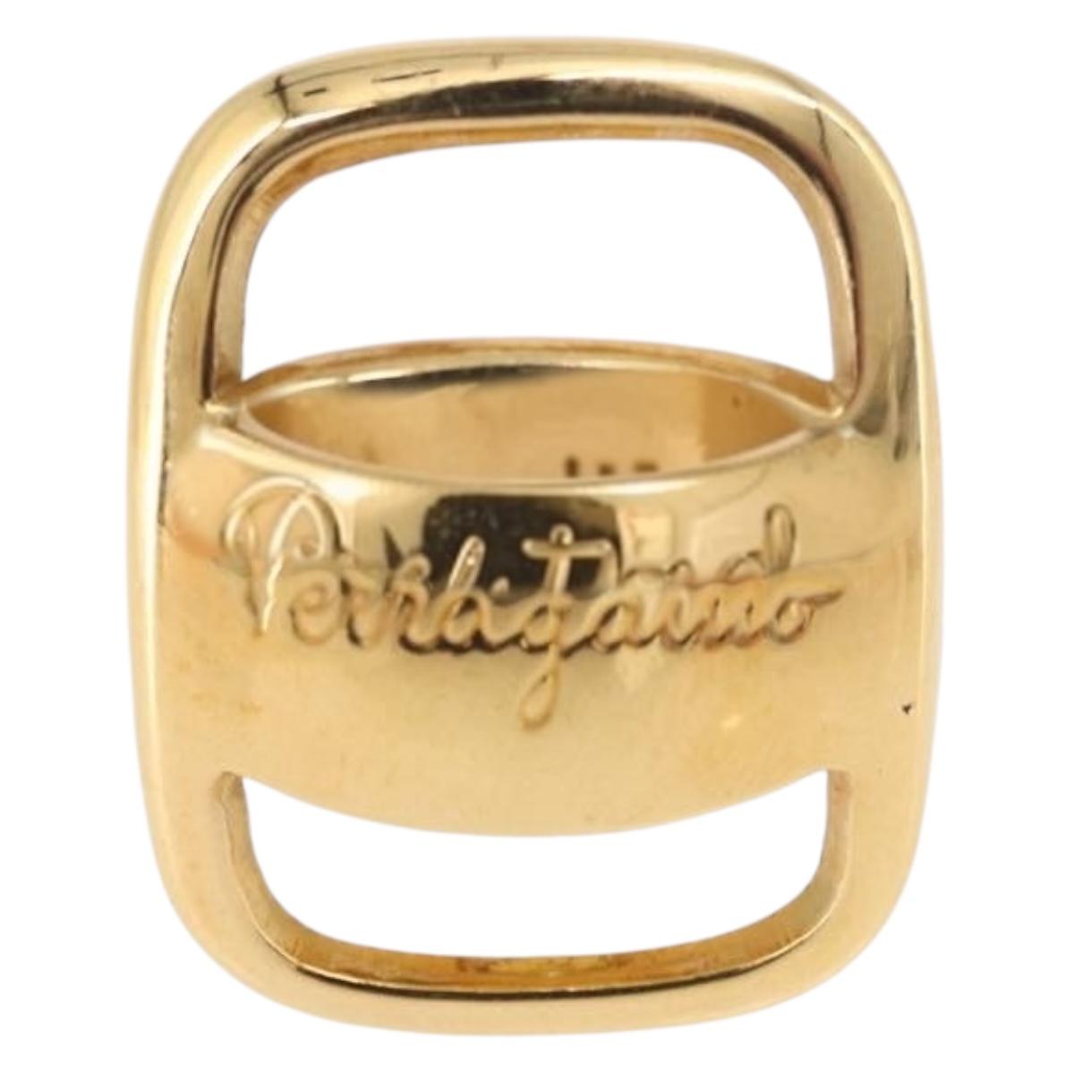 Salvatore Ferragamo Vala Earring Metal Gold Auth am11968V
