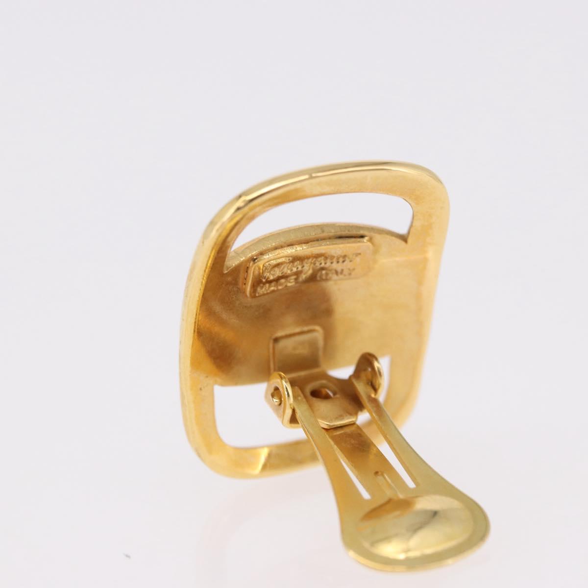 Salvatore Ferragamo Vala Earring Metal Gold Auth am11968V
