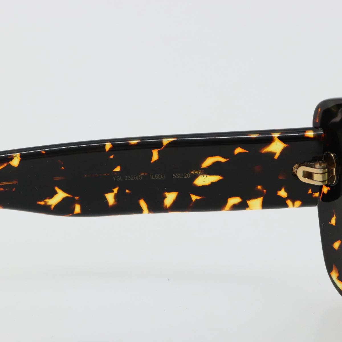 SAINT LAURENT Sunglasses Plastic Brown Gold Auth am11969A