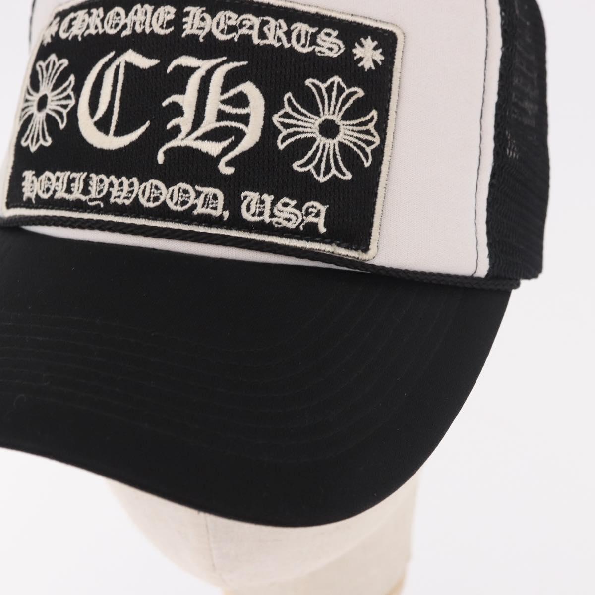 Chrome Hearts Tracker Cap Cotton Black White Gold Auth am11970V