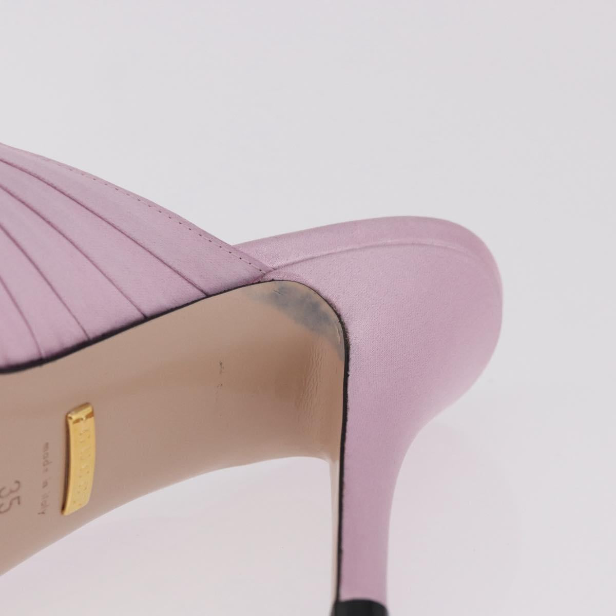 GUCCI GG Marmont Sandals Satin 35 Pink Gold Auth am11971M