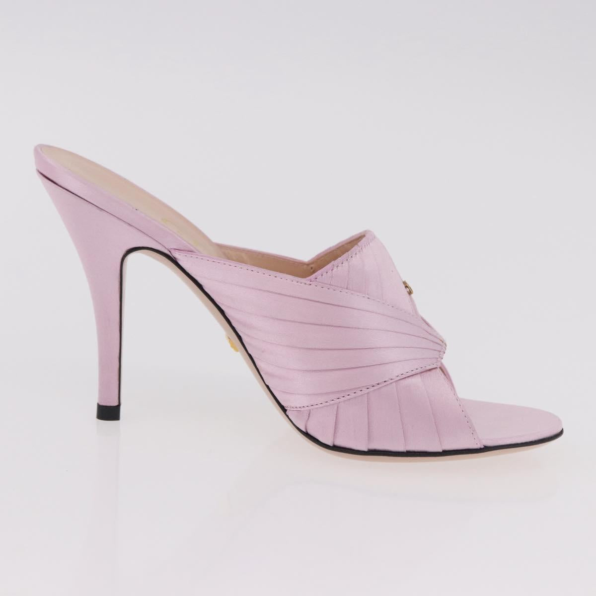 GUCCI GG Marmont Sandals Satin 35 Pink Gold Auth am11971M