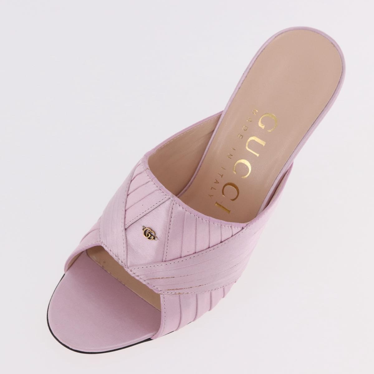 GUCCI GG Marmont Sandals Satin 35 Pink Gold Auth am11971M