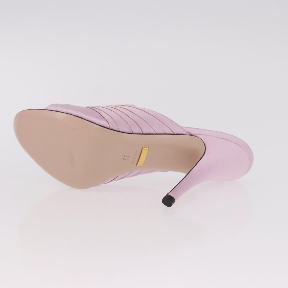 GUCCI GG Marmont Sandals Satin 35 Pink Gold Auth am11971M