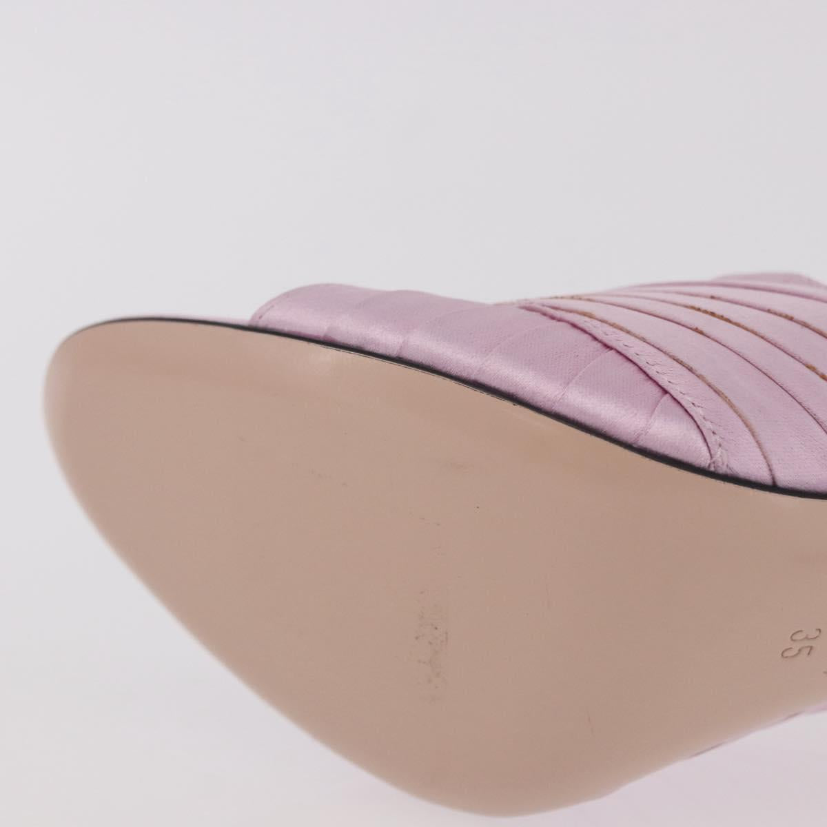 GUCCI GG Marmont Sandals Satin 35 Pink Gold Auth am11971M