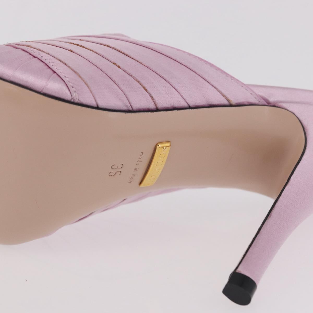 GUCCI GG Marmont Sandals Satin 35 Pink Gold Auth am11971M