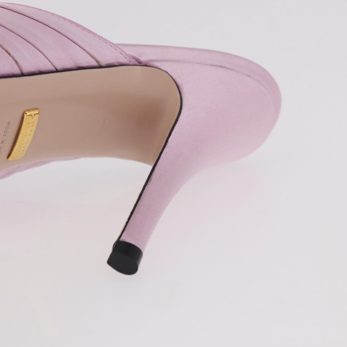 GUCCI GG Marmont Sandals Satin 35 Pink Gold Auth am11971M