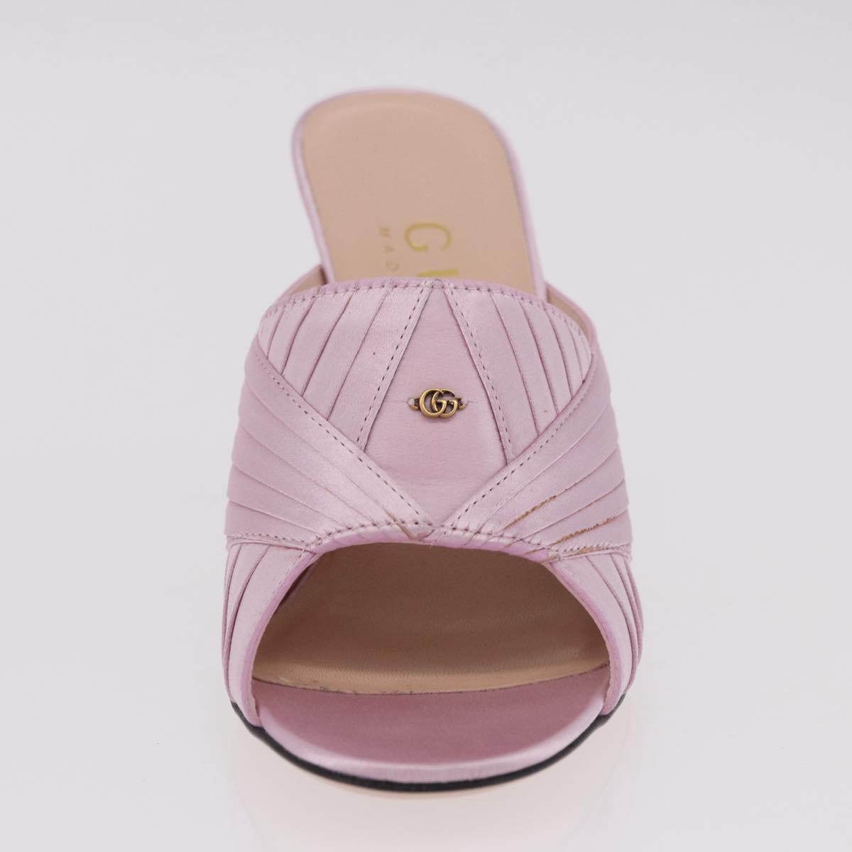 GUCCI GG Marmont Sandals Satin 35 Pink Gold Auth am11971M