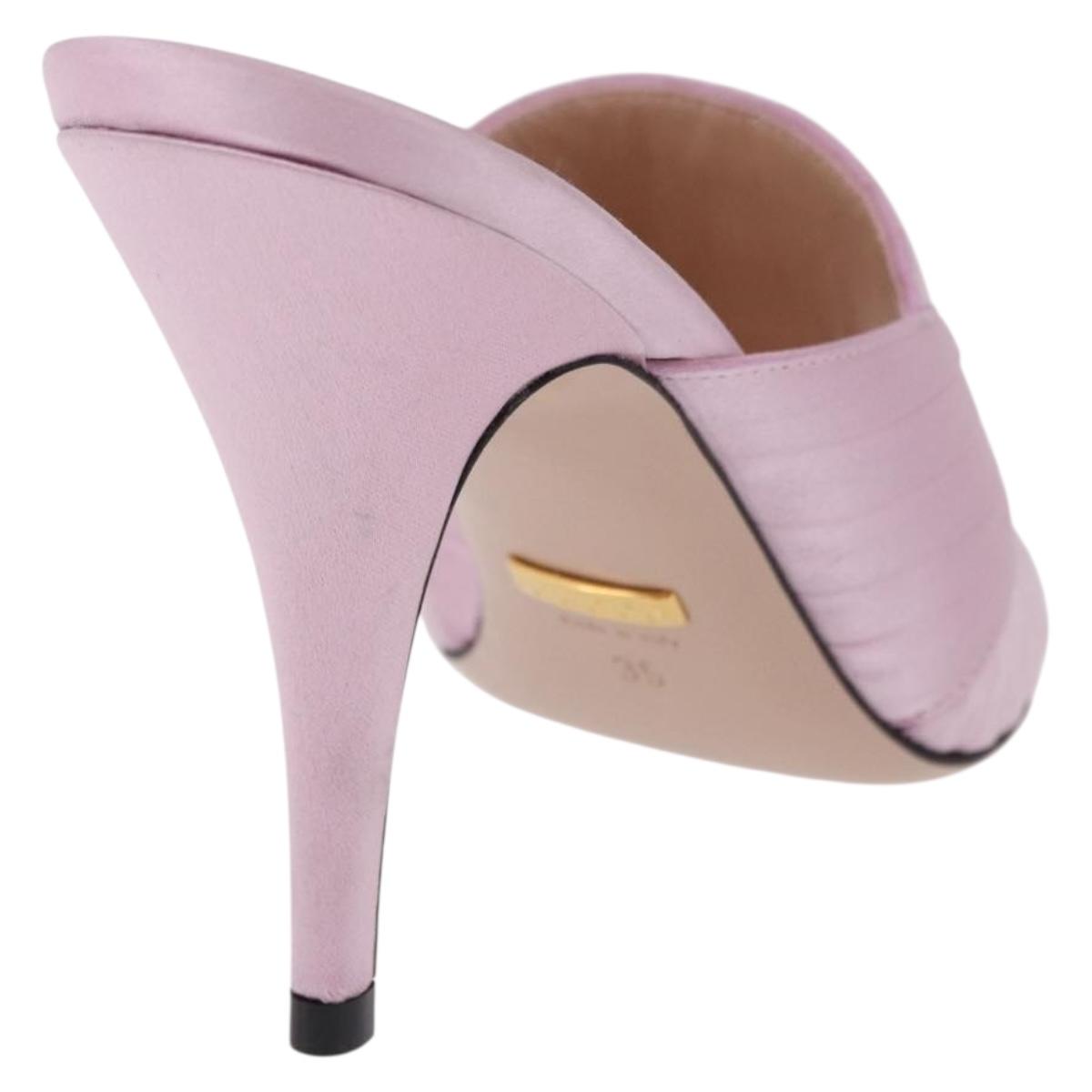 GUCCI GG Marmont Sandals Satin 35 Pink Gold Auth am11971M