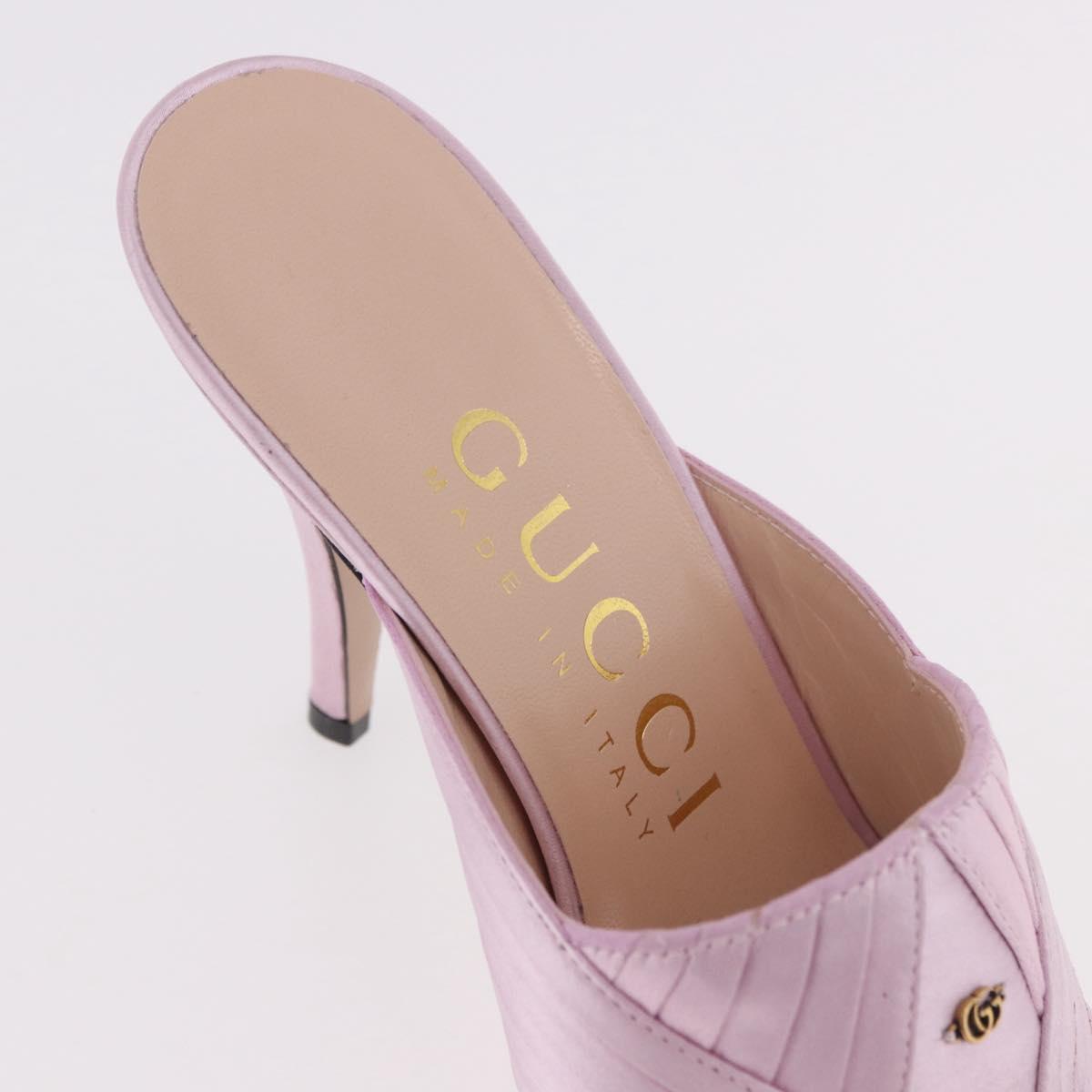 GUCCI GG Marmont Sandals Satin 35 Pink Gold Auth am11971M