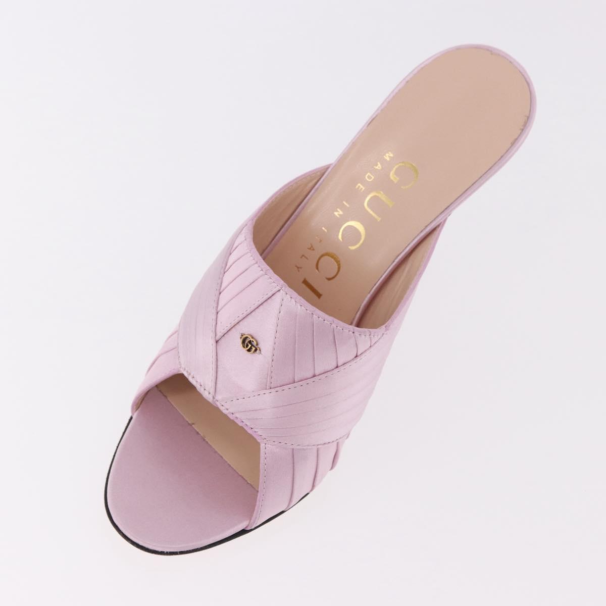 GUCCI GG Marmont Sandals Satin 35 Pink Gold Auth am11971M